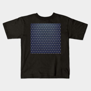 Cute Gold Heart Pattern Navy Blue Kids T-Shirt